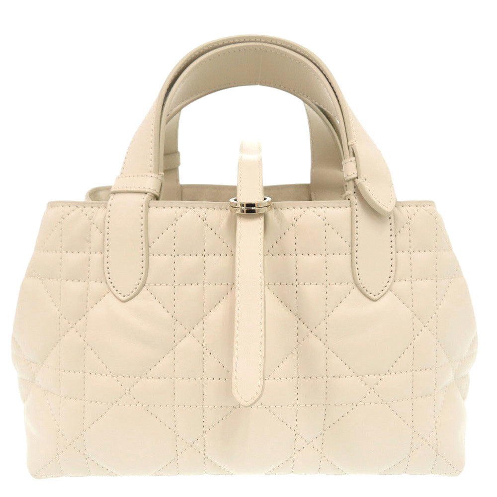 Christian Dior Handbag M2822 Oshj Calfskin Ivory Toujours Small Macrocannage