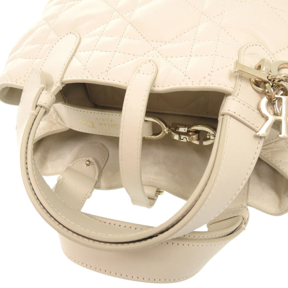 Christian Dior Handbag M2822 Oshj Calfskin Ivory Toujours Small Macrocannage