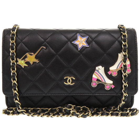 Chanel Shoulder Bag Ap0250 Lambskin Black Classic Chain Wallet Coco Mark