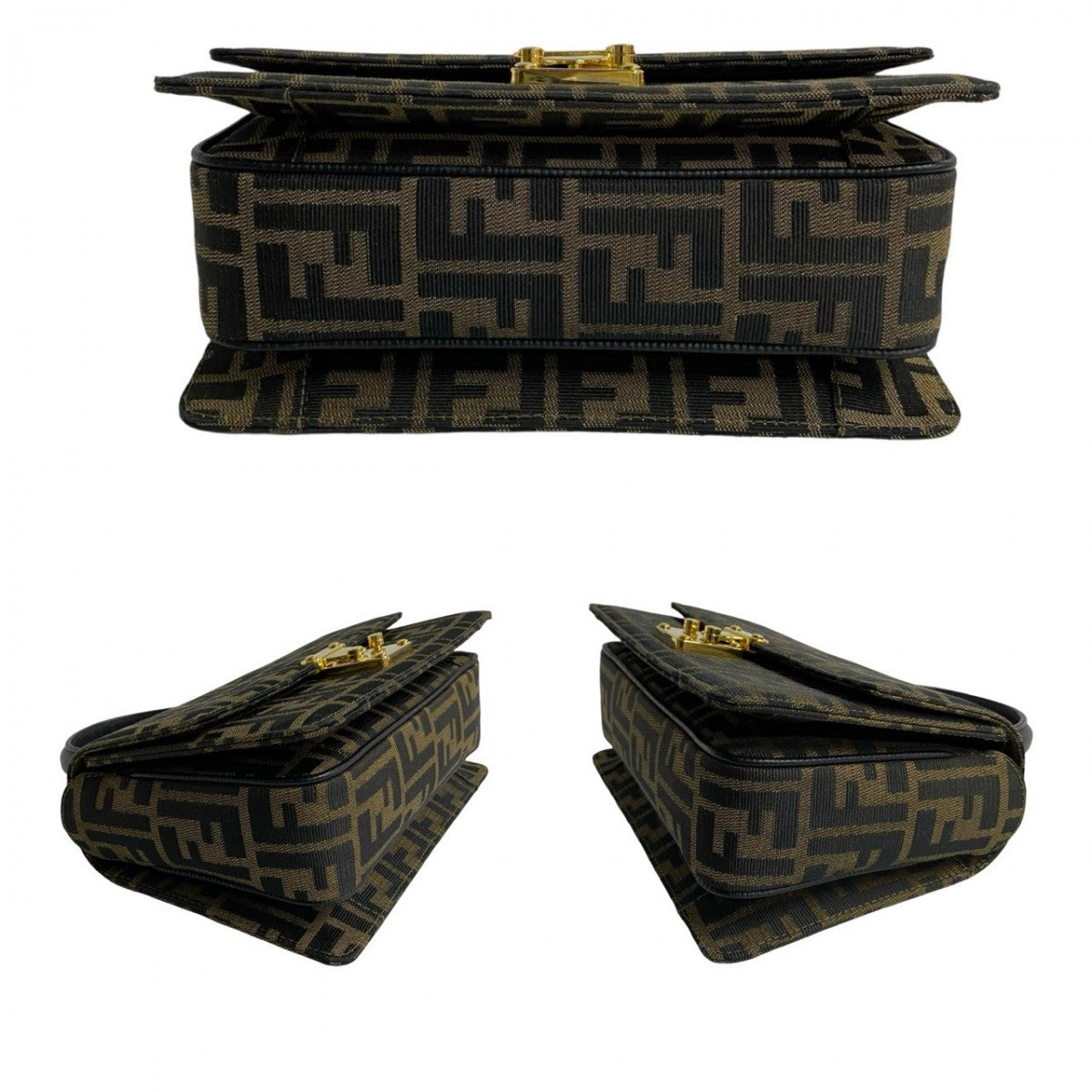 Fendi Shoulder Bag Leather Black