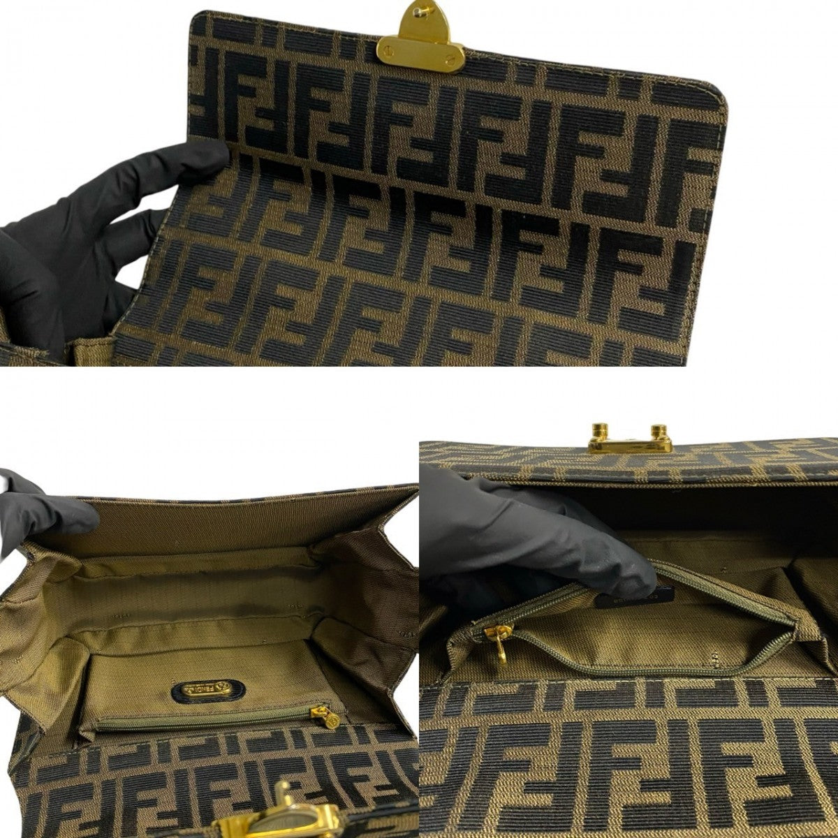 Fendi Shoulder Bag Leather Black