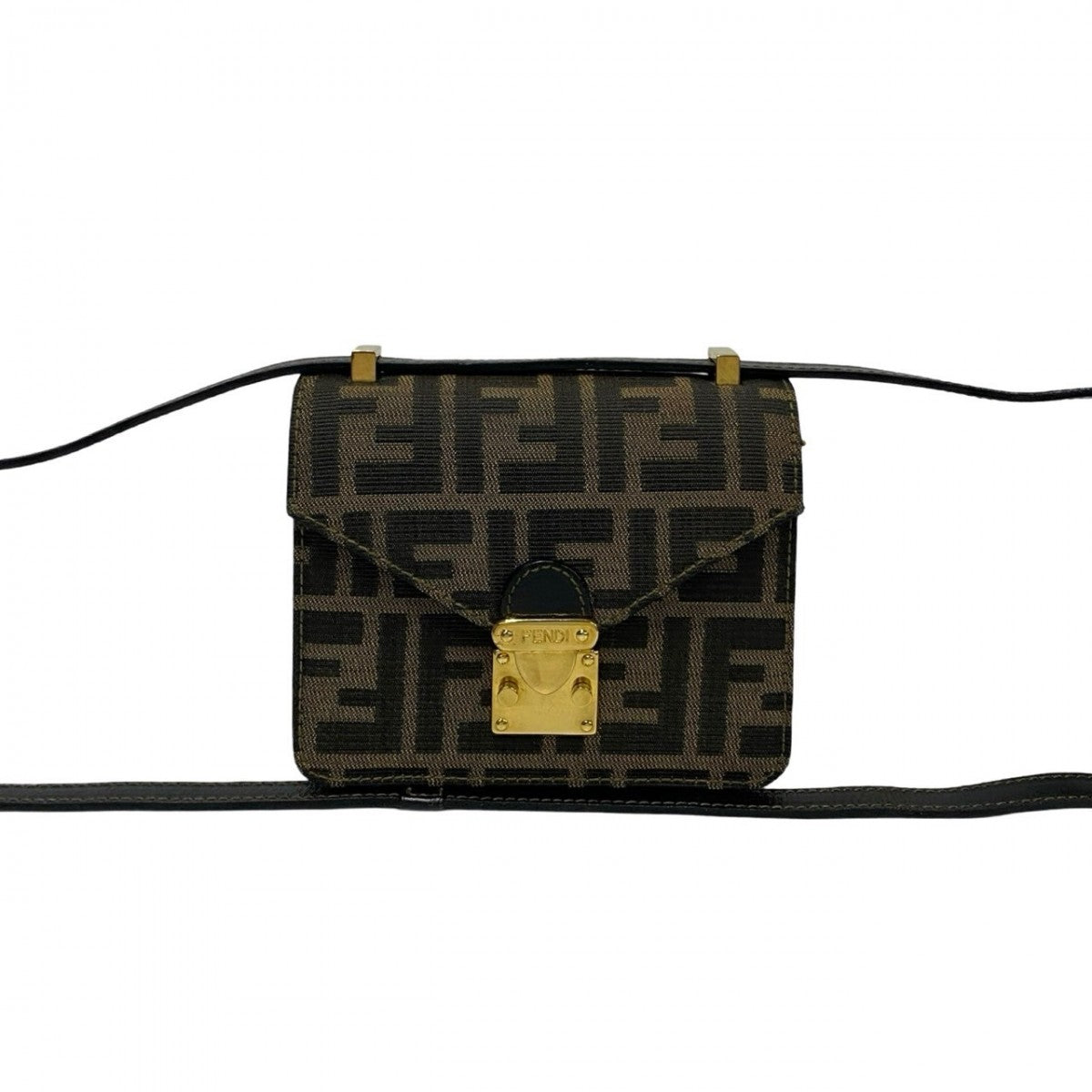 Fendi Shoulder Bag Leather Brown