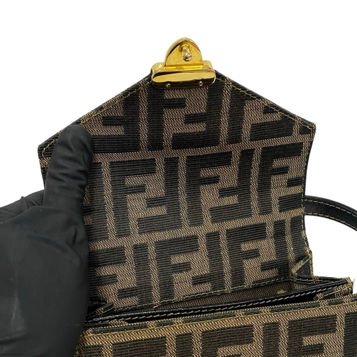 Fendi Shoulder Bag Leather Brown