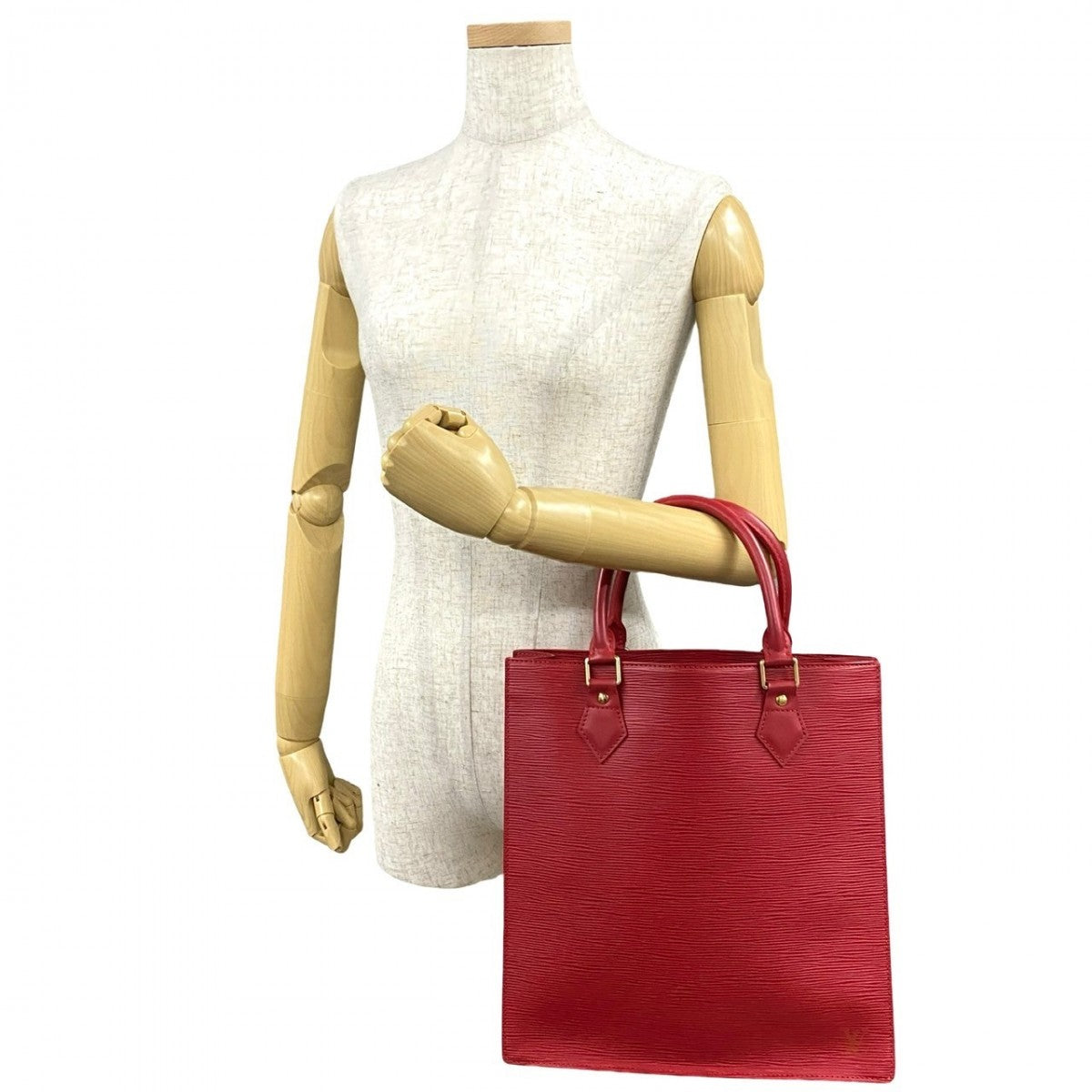 Louis Vuitton Tote Bag Leather Red Epi Sac Plat