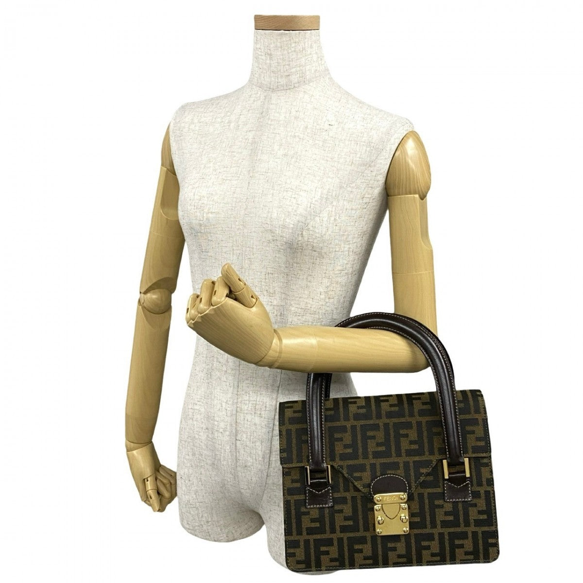 Fendi Handbag Canvas Brown