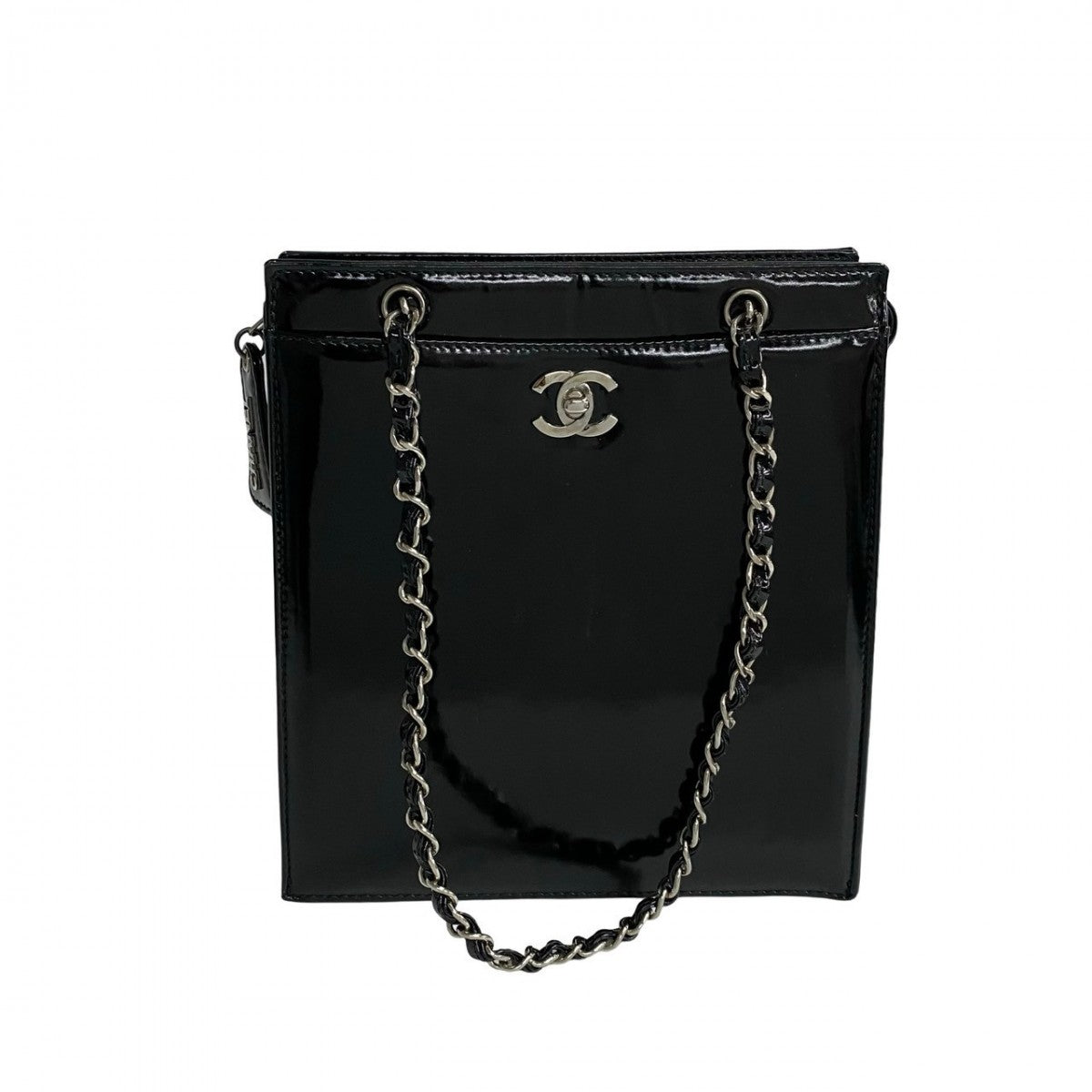 Chanel Shoulder Bag Patent Leather Black