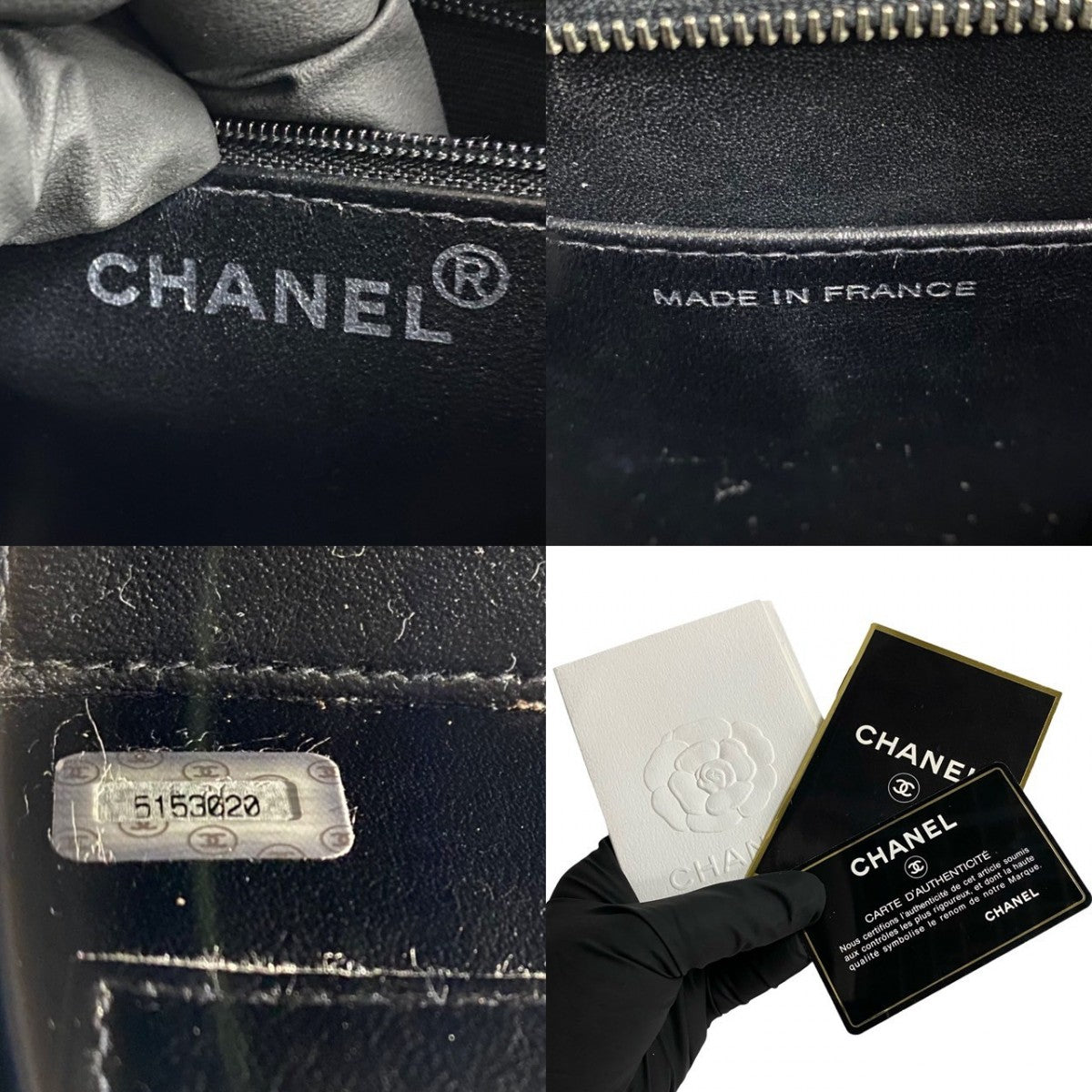 Chanel Shoulder Bag Patent Leather Black