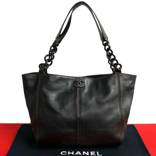 Chanel Tote Bag Leather Black