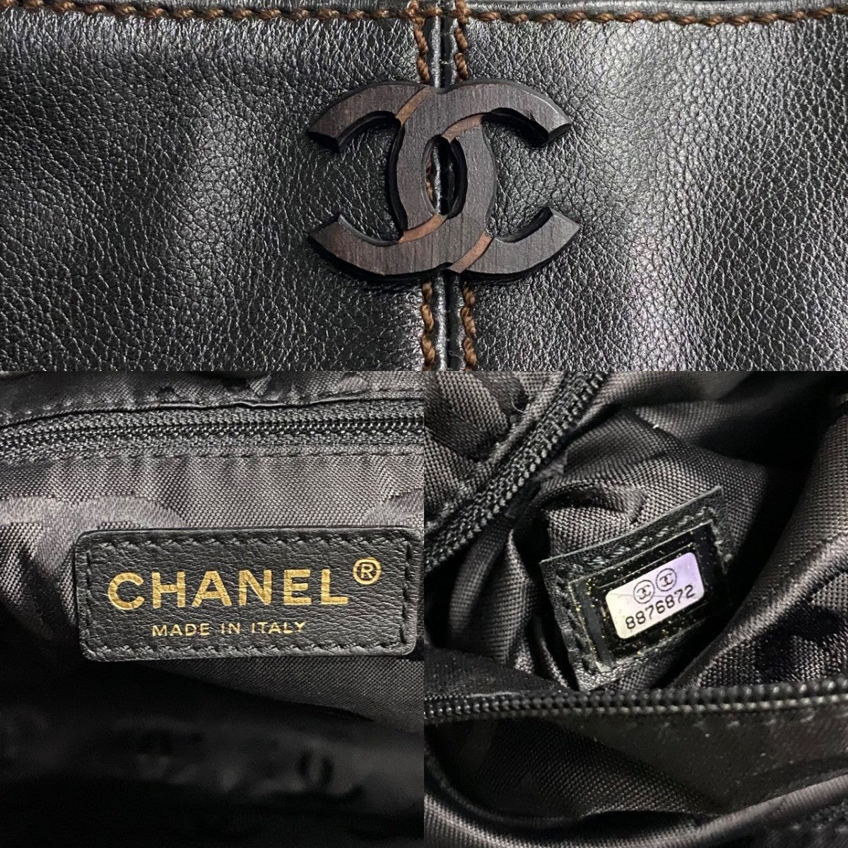 Chanel Tote Bag Leather Black