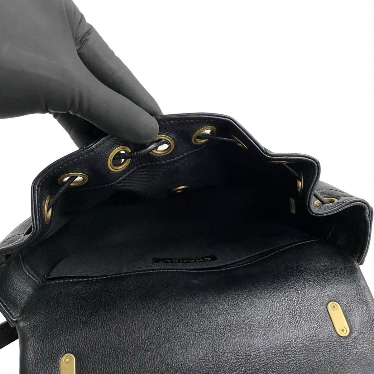 Chanel Shoulder Bag Leather Black