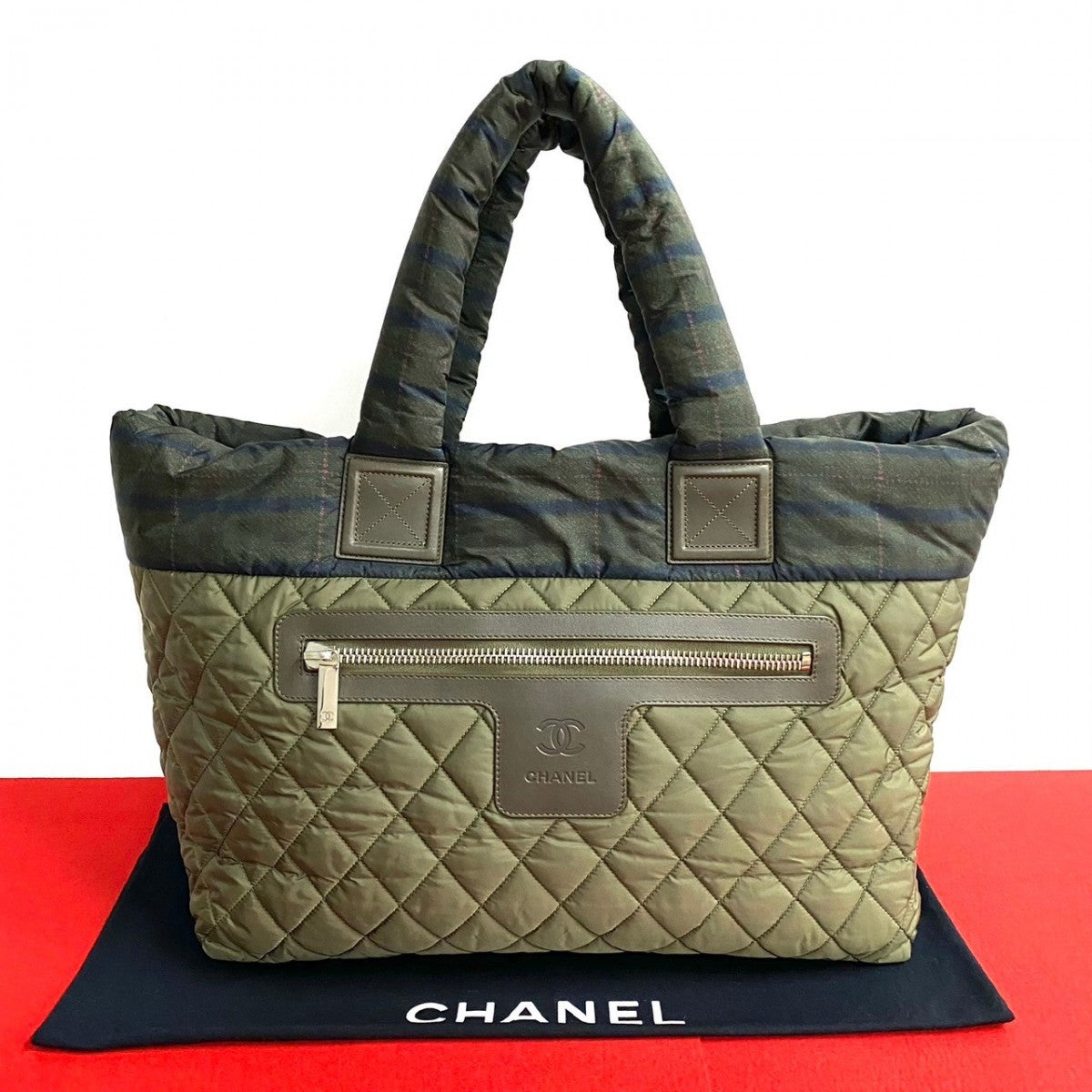 Chanel Tote Bag Nylon Khaki Cococoon