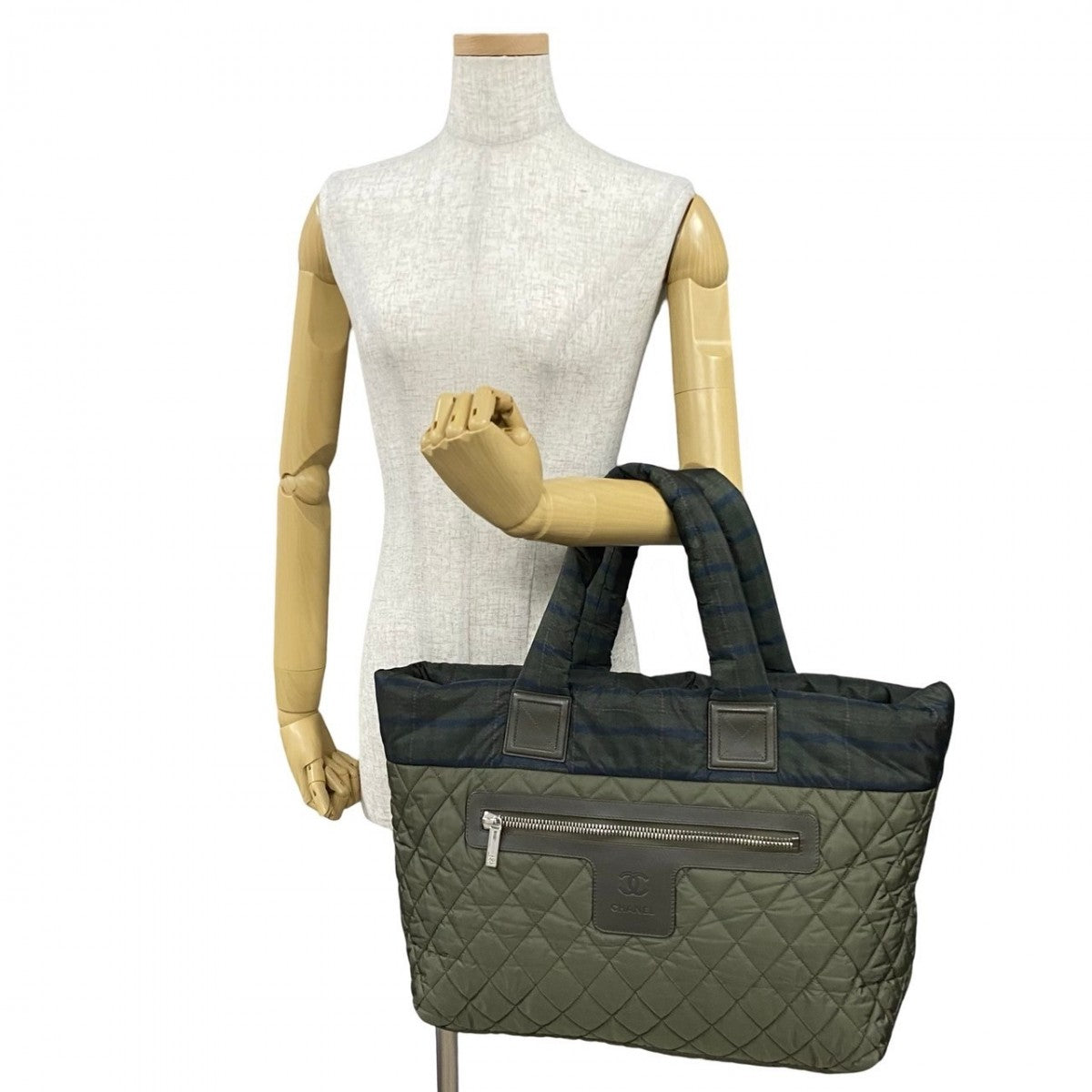 Chanel Tote Bag Nylon Khaki Cococoon