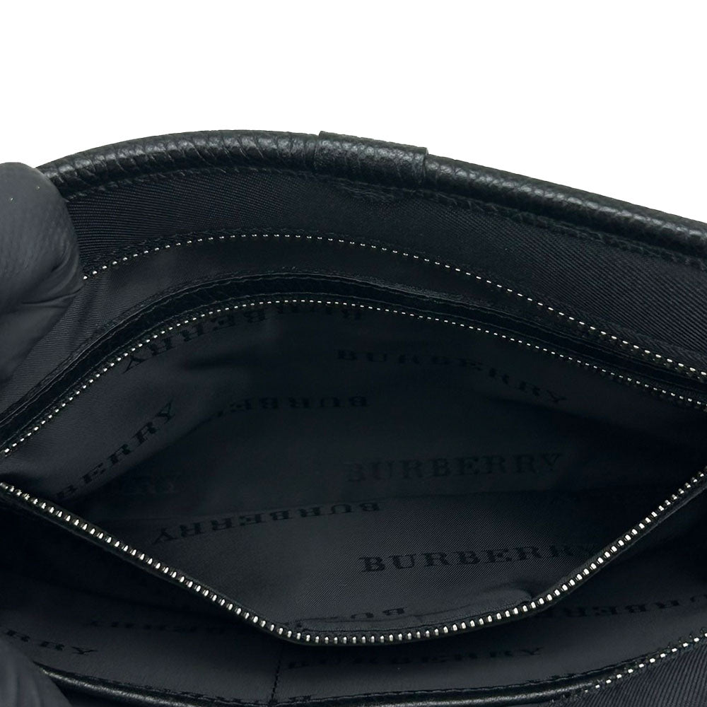 Burberry Shoulder Bag Canvas, Leather Black Women Used Authentic