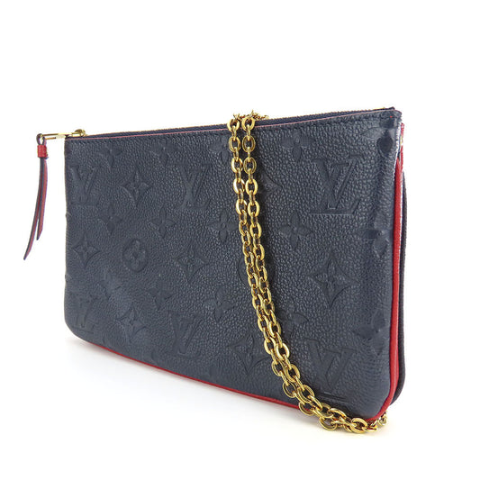 Louis Vuitton Shoulder Bag M63916 Monogram Ann Platt Navy Pochette Double Zip Women Used Authentic