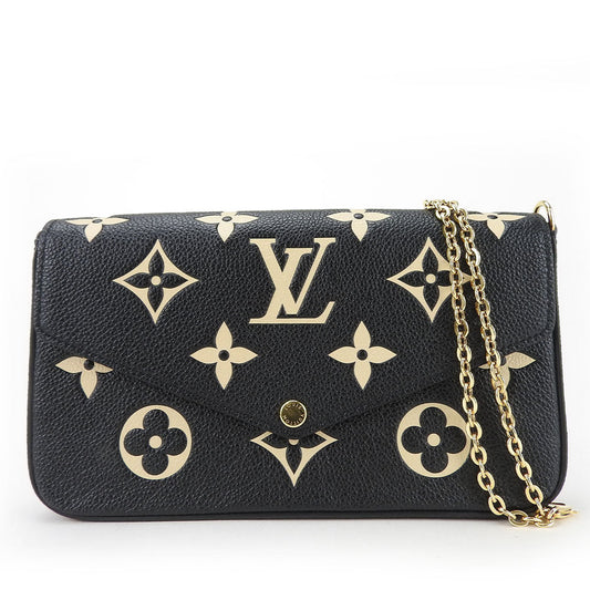 Louis Vuitton Shoulder Bag M82479 Monogram Ann Platt Black Pochette Felice Women Used Authentic