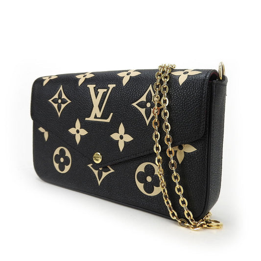 Louis Vuitton Shoulder Bag M82479 Monogram Ann Platt Black Pochette Felice Women Used Authentic