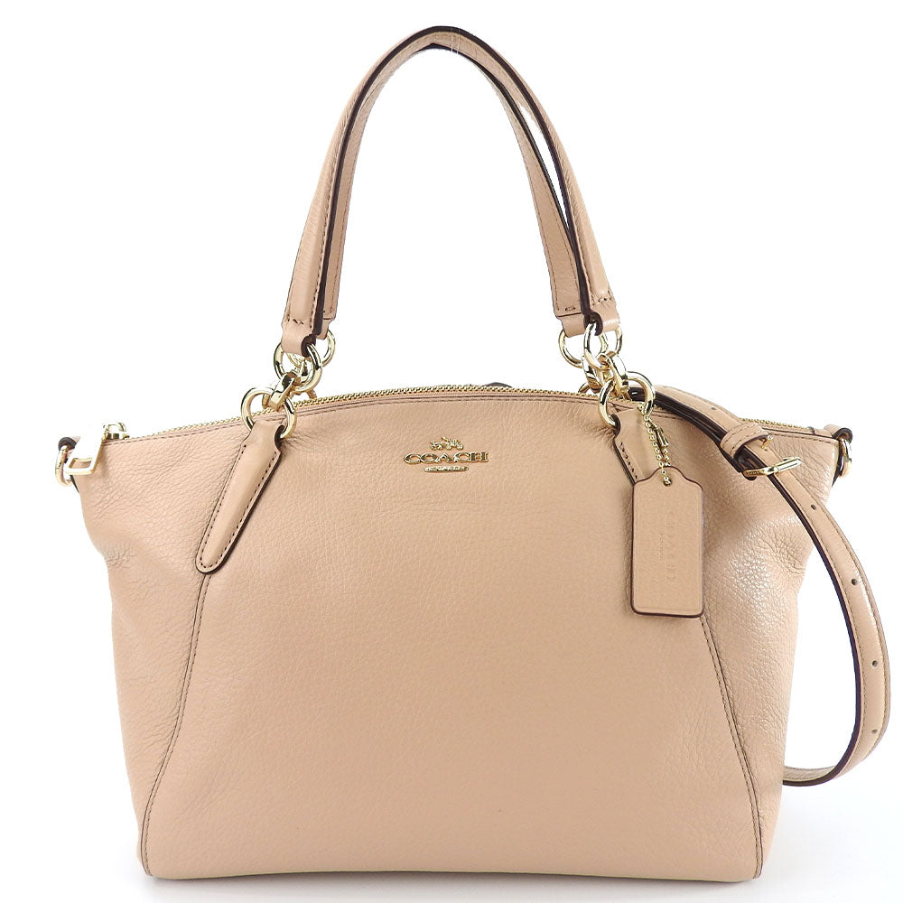 Coach Handbag F36675 Leather Beige Women Used Authentic