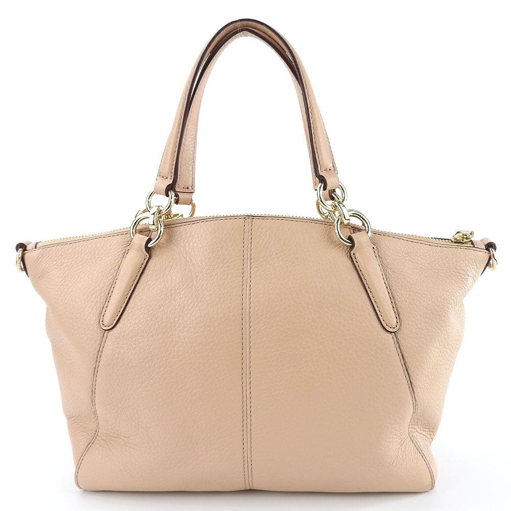 Coach Handbag F36675 Leather Beige Women Used Authentic