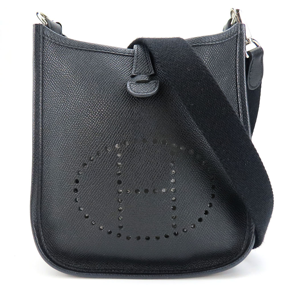 Hermes Shoulder Bag Epsom Black Evelyn Tpm Women Used Authentic