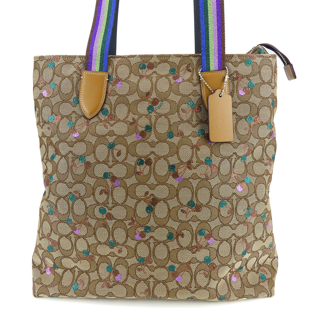 Coach Tote Bag F30604 Canvas Multicolor Women Used Authentic