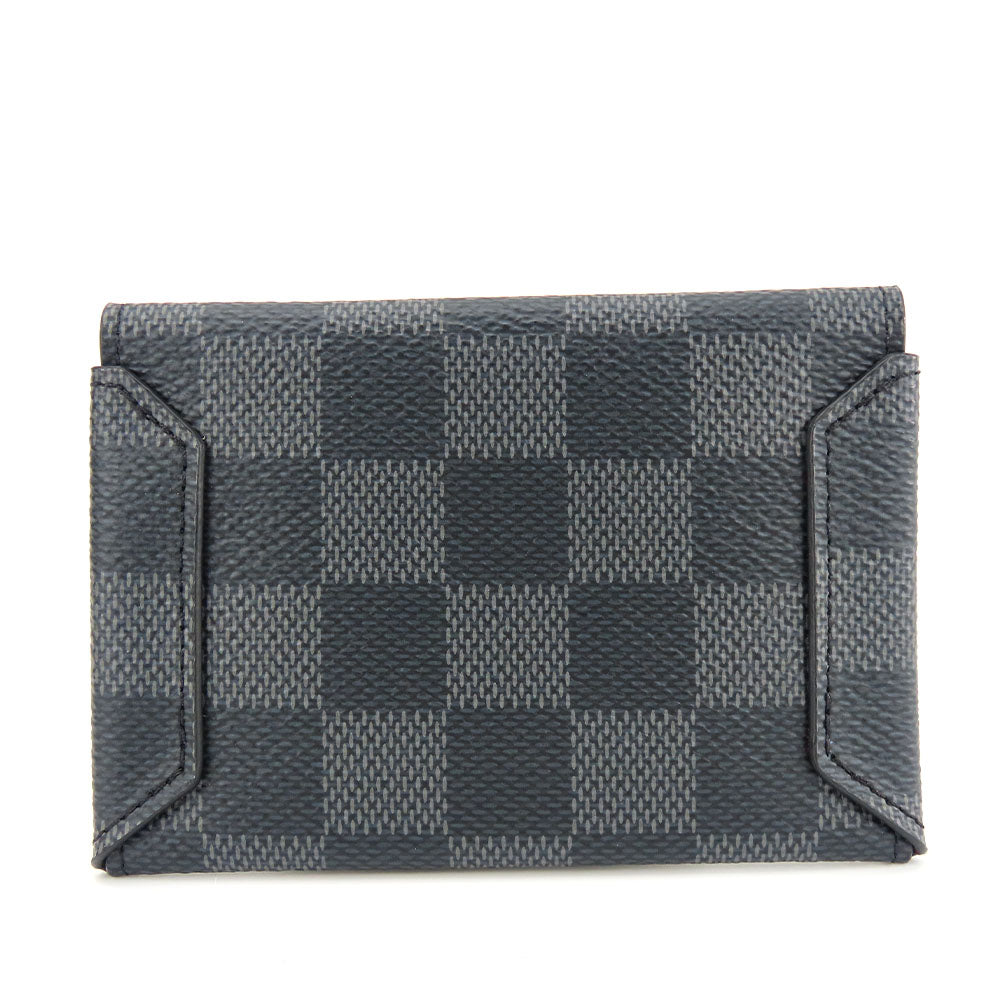 Louis Vuitton Business Bag N60255 Damier Grafitte Black Alpha Triple Pouch Unisex(unisex) Used Authentic