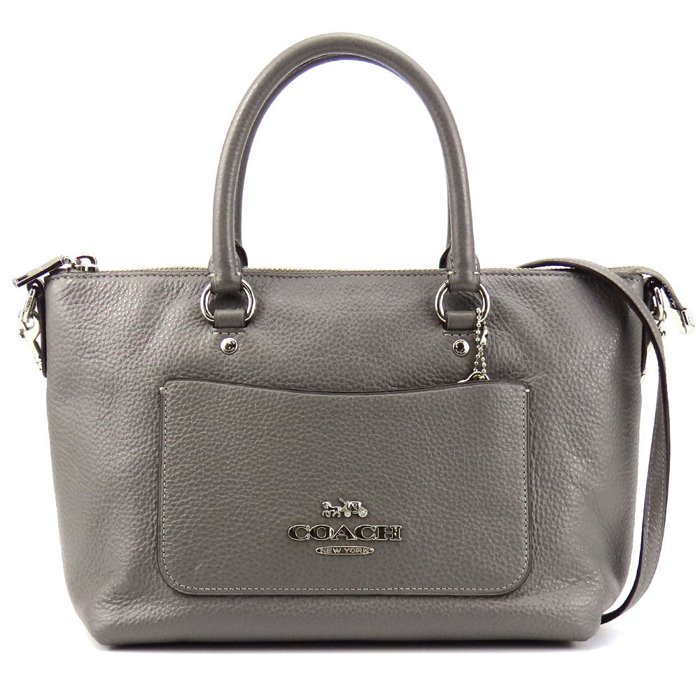 Coach Handbag F31466 Leather Gray Women Used Authentic