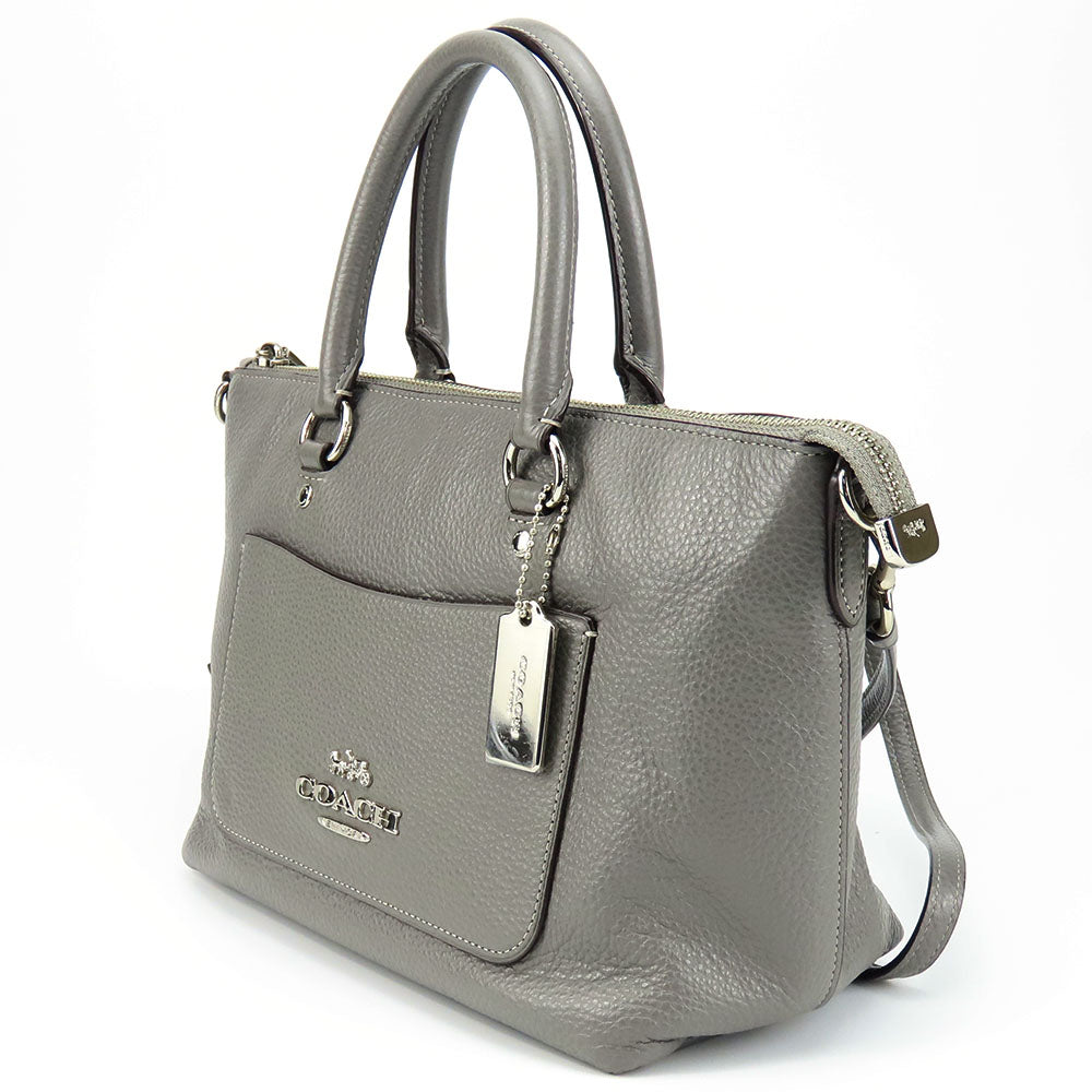 Coach Handbag F31466 Leather Gray Women Used Authentic