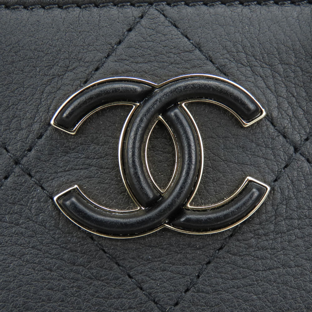 Chanel Handbag As0355 Calfskin Black Matrasse Small Shopping Bags Women Used Authentic