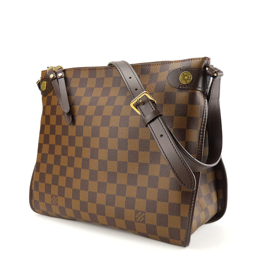 Louis Vuitton Shoulder Bag N41425 Damier Brown Duomo Women Used Authentic