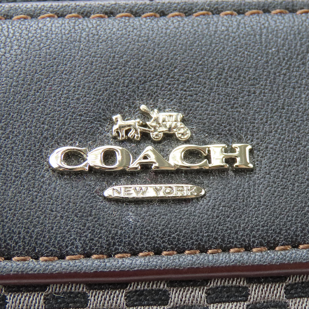 Coach Handbag F57242 Leather, Canvas Black Women Used Authentic