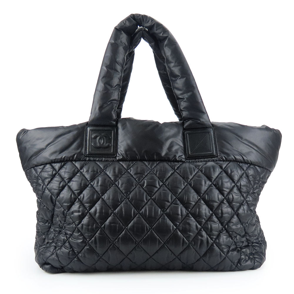 Chanel Tote Bag Nylon Black Cococoon Women Used Authentic