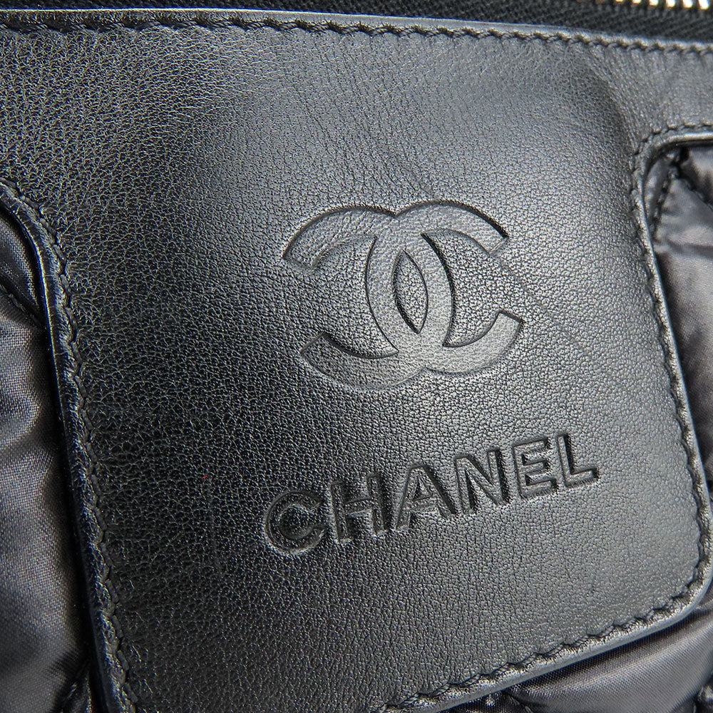 Chanel Tote Bag Nylon Black Cococoon Women Used Authentic