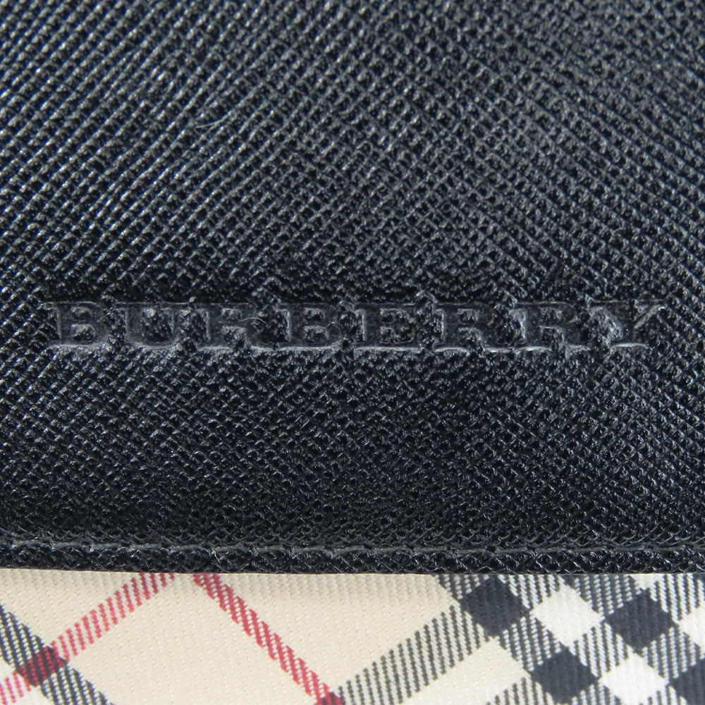 Burberry Shoulder Bag Canvas, Leather Black Women Used Authentic