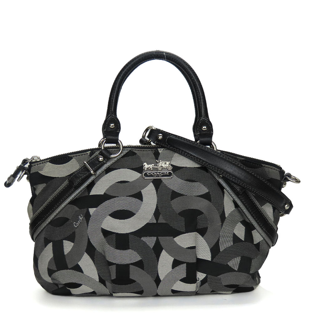 Coach Handbag 16901 Canvas Black Op Art