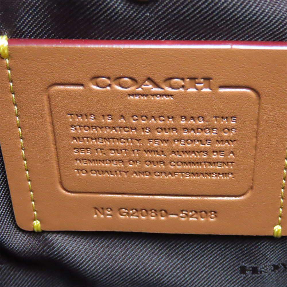 Coach Handbag 5208 Leather Wine Red Women Used Authentic