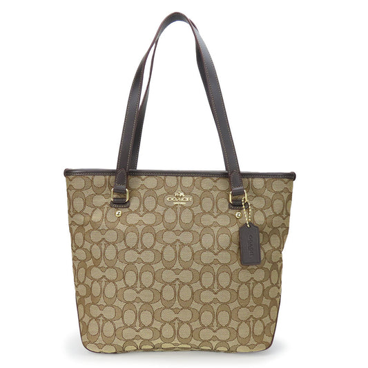 Coach Tote Bag F58282 Canvas, Leather Beige Women Used Authentic