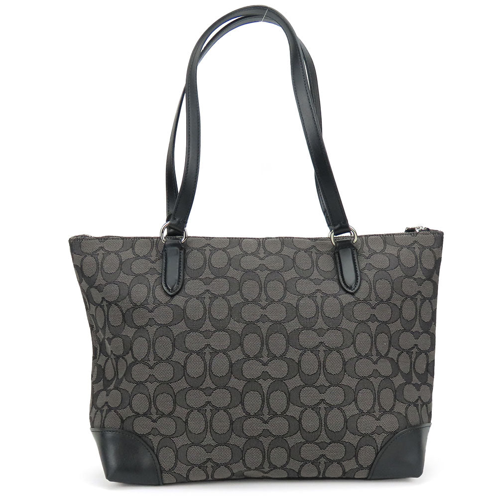 Coach Tote Bag F29958 Canvas, Leather Black Women Used Authentic