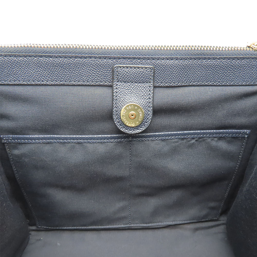 Coach Handbag F14928 Leather Navy Crosby Carryall Women Used Authentic