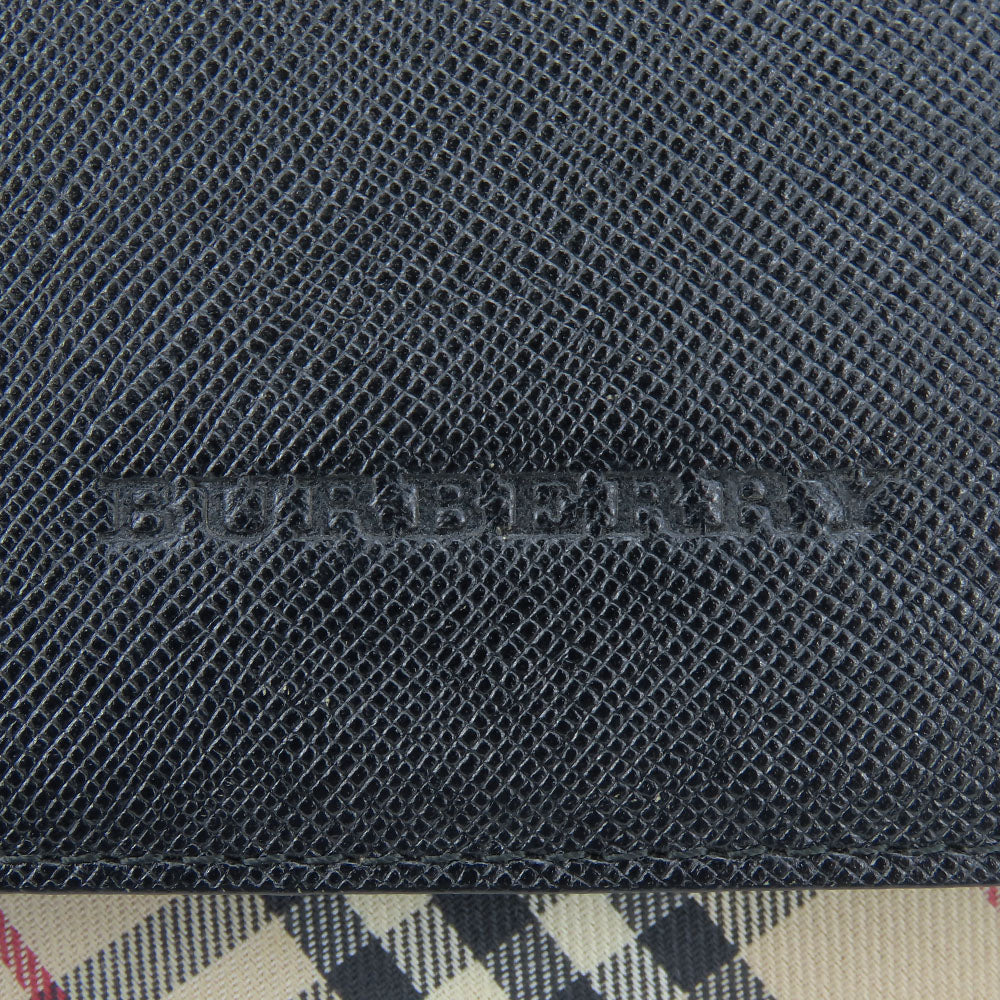 Burberry Shoulder Bag Canvas, Leather Black Women Used Authentic