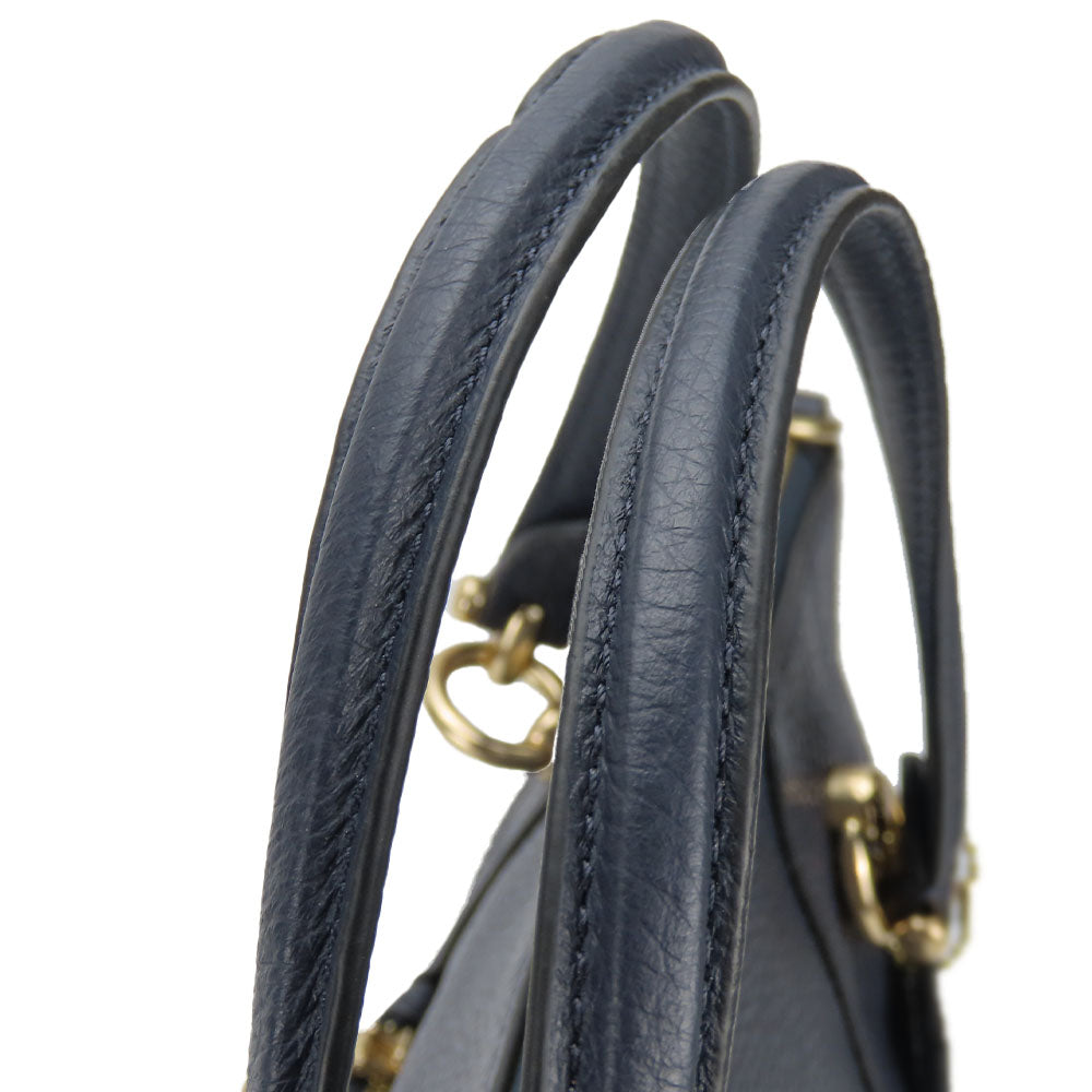 Coach Handbag C6229 Leather Navy Casey Satchel Women Used Authentic