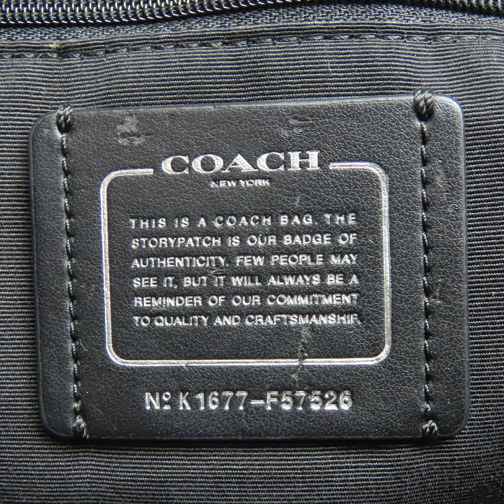 Coach Tote Bag F57526 Leather Black Women Used Authentic