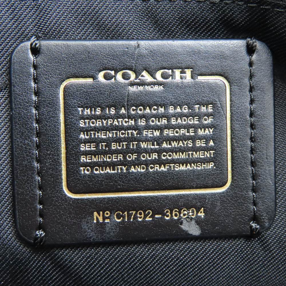 Coach Tote Bag 36604 Leather Black Women Used Authentic