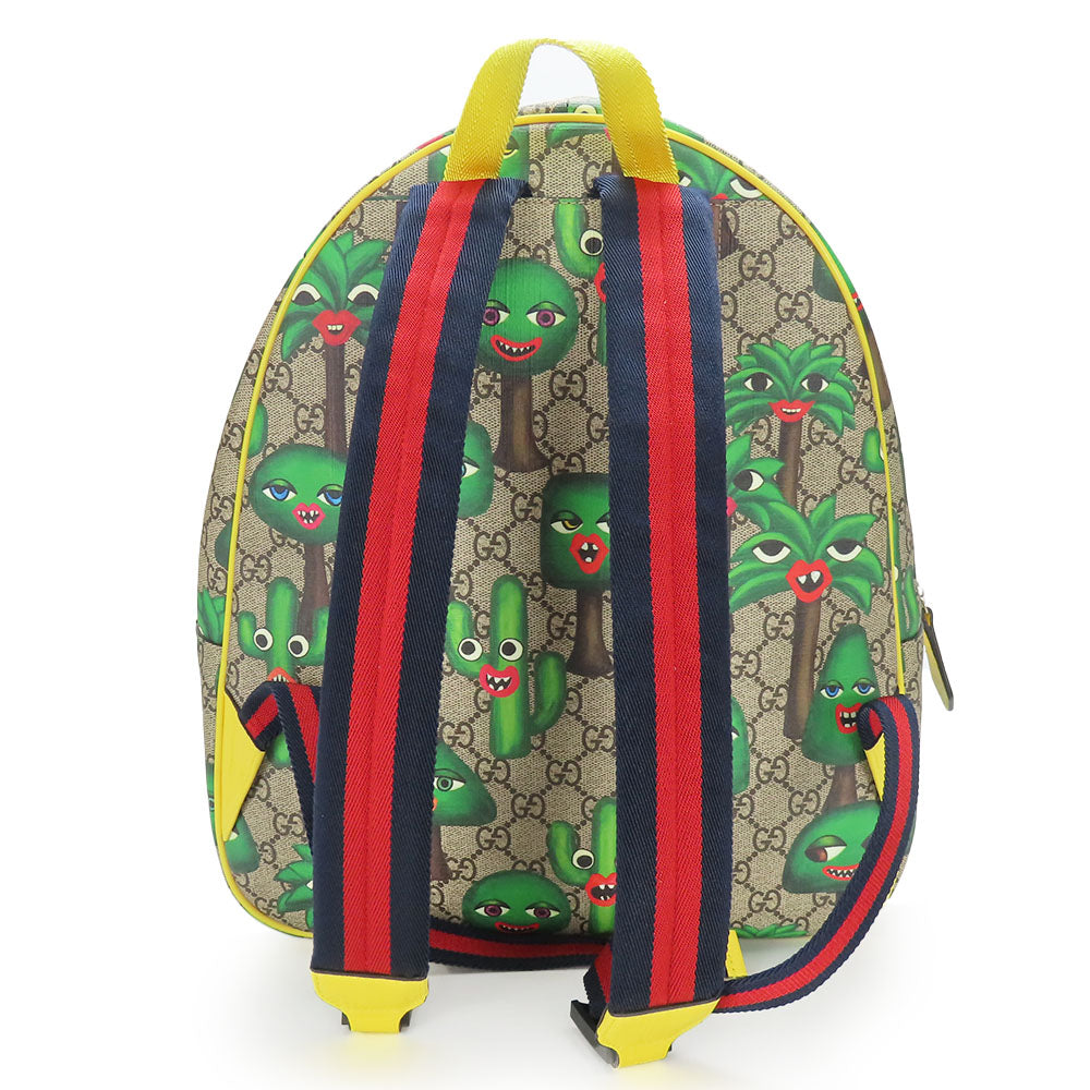 Gucci Backpack 433578 Gg Supreme Canvas Beige Smiling Plant Chilled License