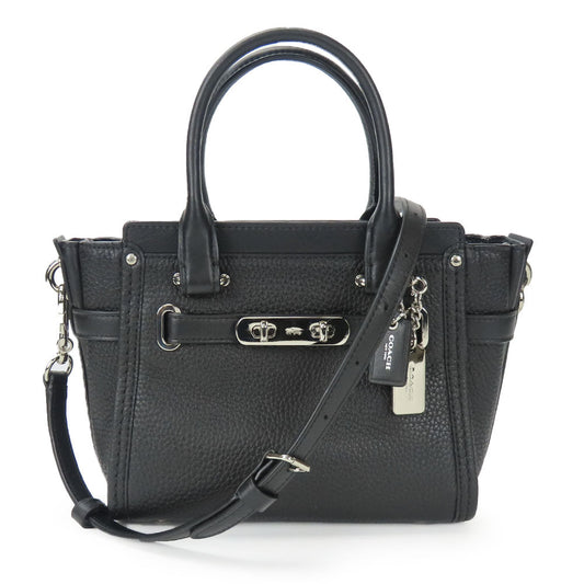 Coach Handbag 37444 Leather Black Swagger 21