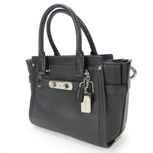 Coach Handbag 37444 Leather Black Swagger 21