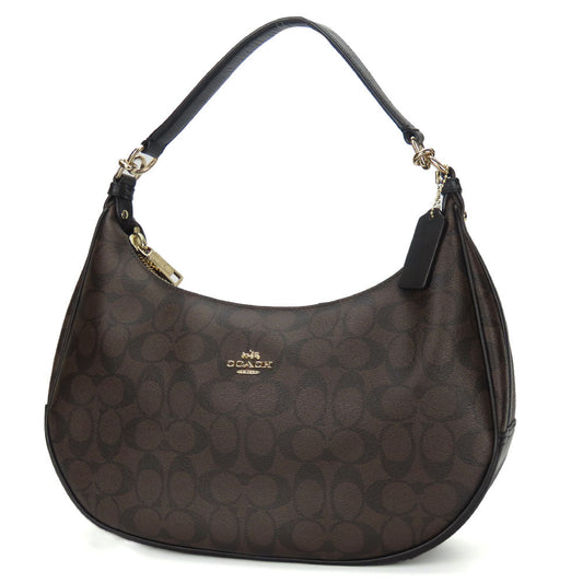 Coach Shoulder Bag F58288 Leather Dark Brown