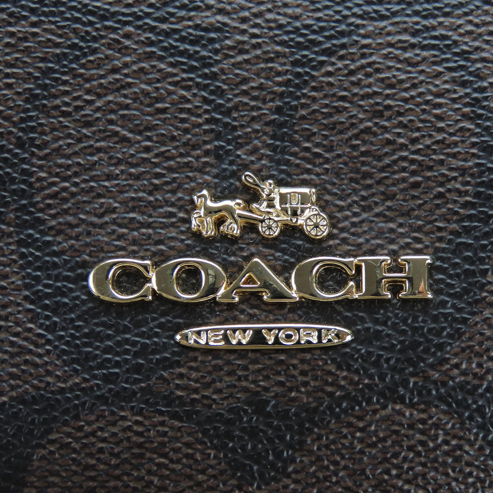 Coach Shoulder Bag F58288 Leather Dark Brown