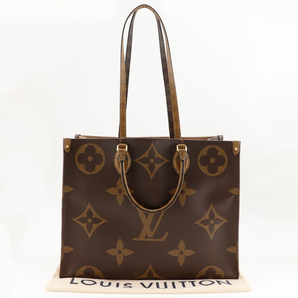 Louis Vuitton Tote Bag M45320 Monogram Canvas , Monogram Reverse Brown 2 Way Shoulder Monogram Giant On The Go Gm Women(unisex) Used Authentic