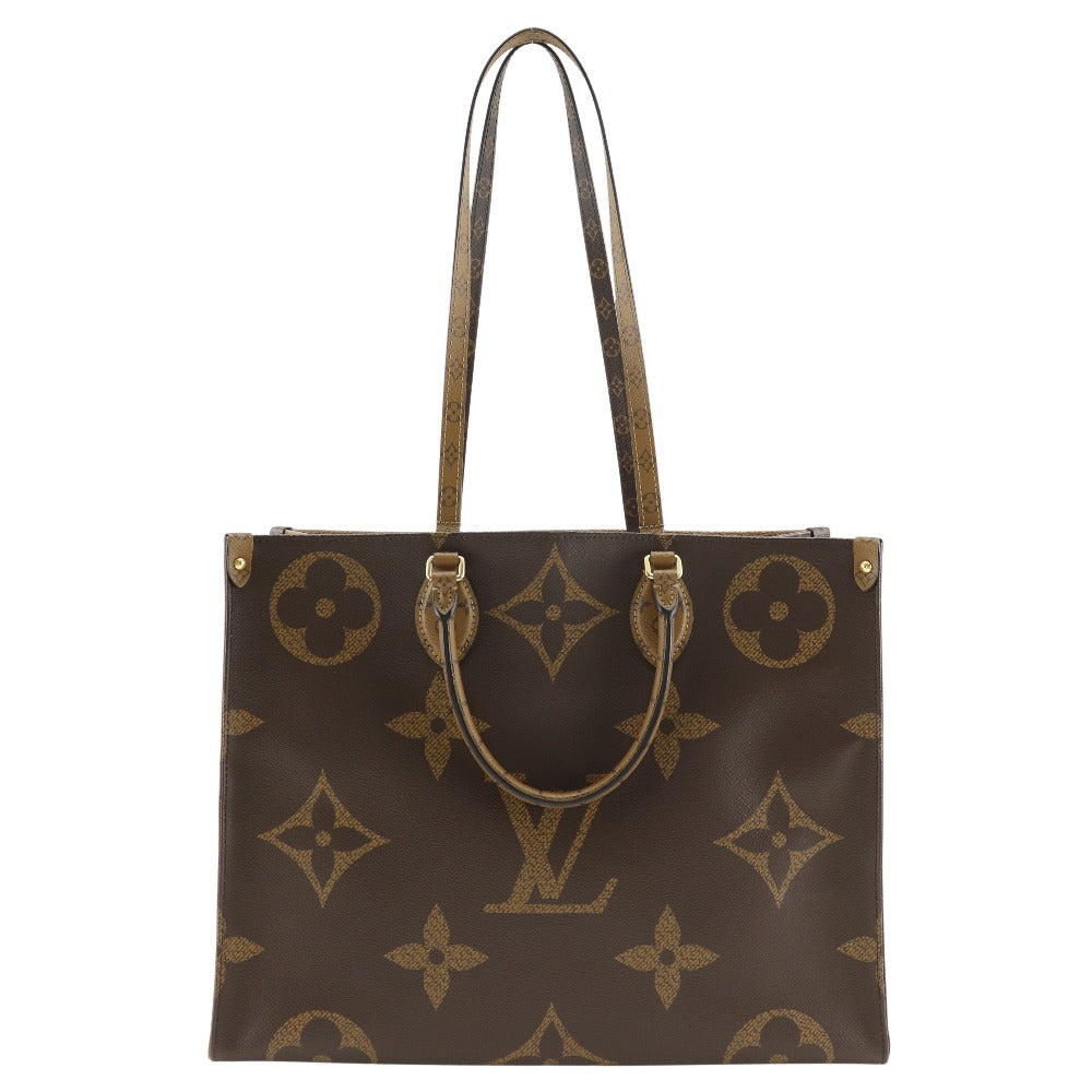 Louis Vuitton Tote Bag M45320 Monogram Canvas , Monogram Reverse Brown 2 Way Shoulder Monogram Giant On The Go Gm Women(unisex) Used Authentic