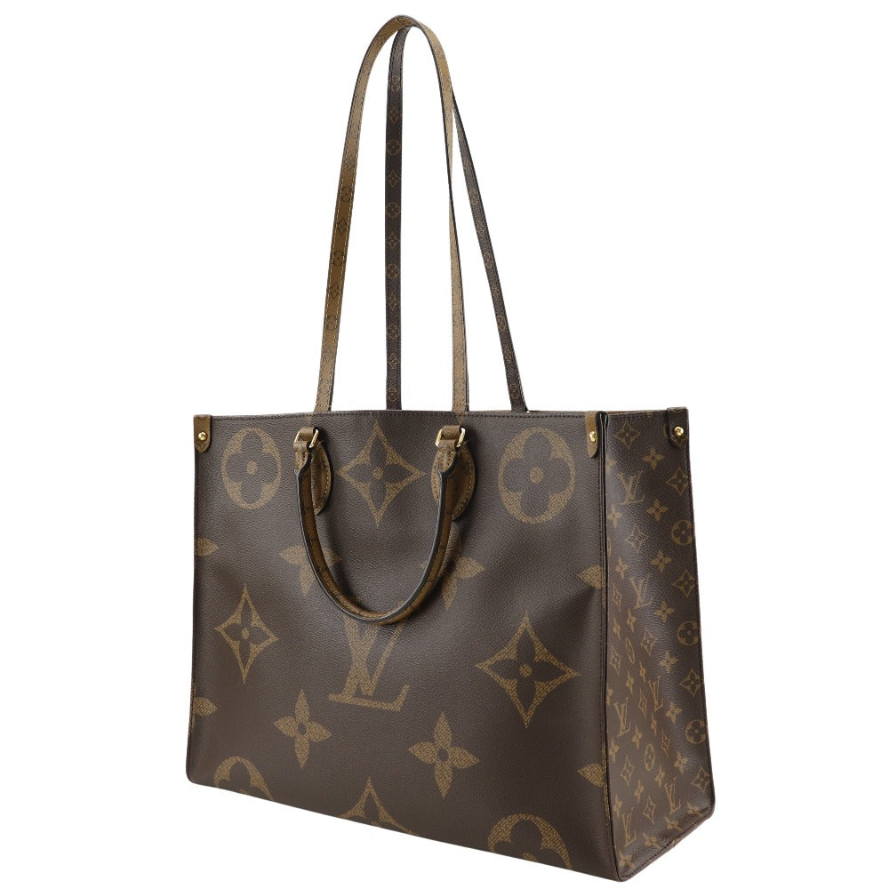 Louis Vuitton Tote Bag M45320 Monogram Canvas , Monogram Reverse Brown 2 Way Shoulder Monogram Giant On The Go Gm Women(unisex) Used Authentic